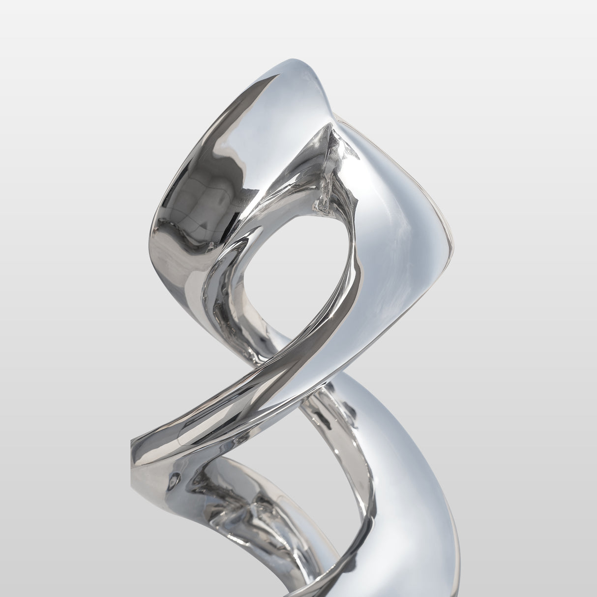 PREMIER Modern Decorative Elegant Dark Silver Abstract Spiral Sculpture PSSS-026-Stainless Steel Sculpture-PREMIER SCULPTURE