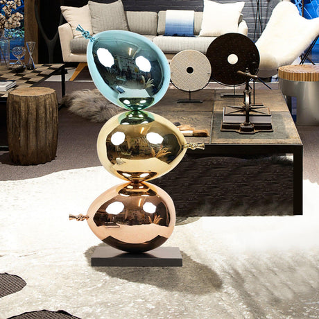 PREMIER Modern Electroplated Fiberglass Balloons Room Decor Custom Sculpture PSF-002-Fiberglass Sculpture-PREMIER SCULPTURE