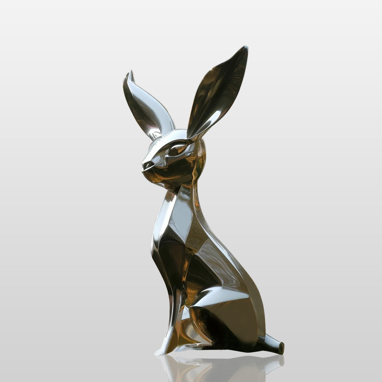 PREMIER Modern Garden Sculpture Geometric Rabbit Outdoor Sculpture PSSS-038-Stainless Steel Sculpture-PREMIER SCULPTURE
