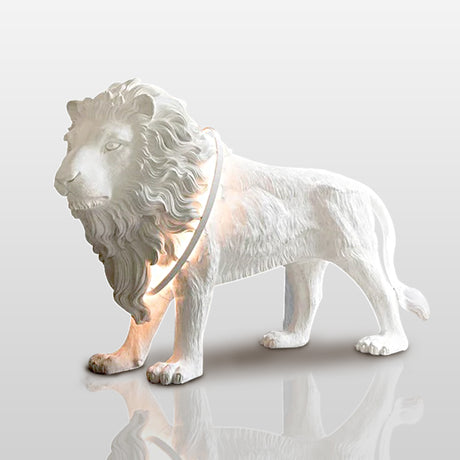 PREMIER Modern Lion Floor Lamp Custom Fiberglass Sculpture PSF-001-Fiberglass Sculpture-PREMIER SCULPTURE