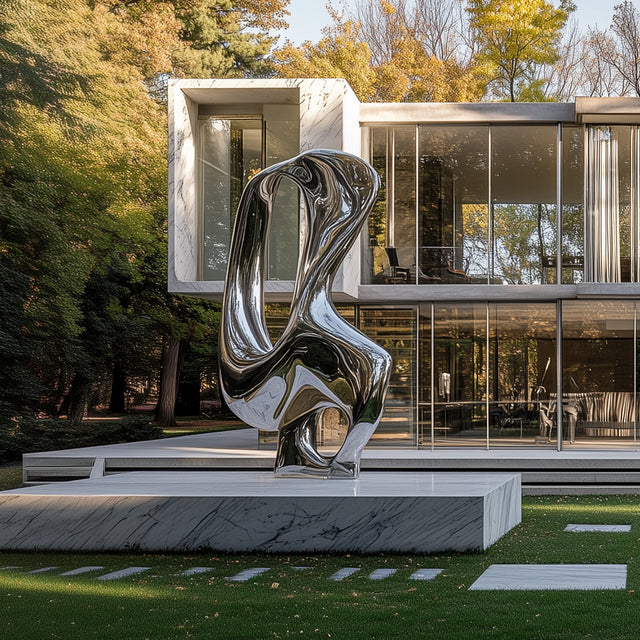 PREMIER Modern Metal Sculpture Abstract Design for Outdoor Art Original Sculpture PSSS-070-Stainless Steel Sculpture-PREMIER SCULPTURE