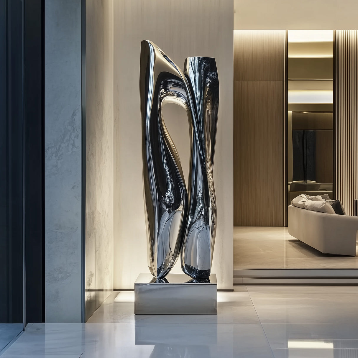 PREMIER Modern Stainless Steel Sculpture Art Abstract Sculpture for Modern Interiors PSSS-056-Stainless Steel Sculpture-PREMIER SCULPTURE