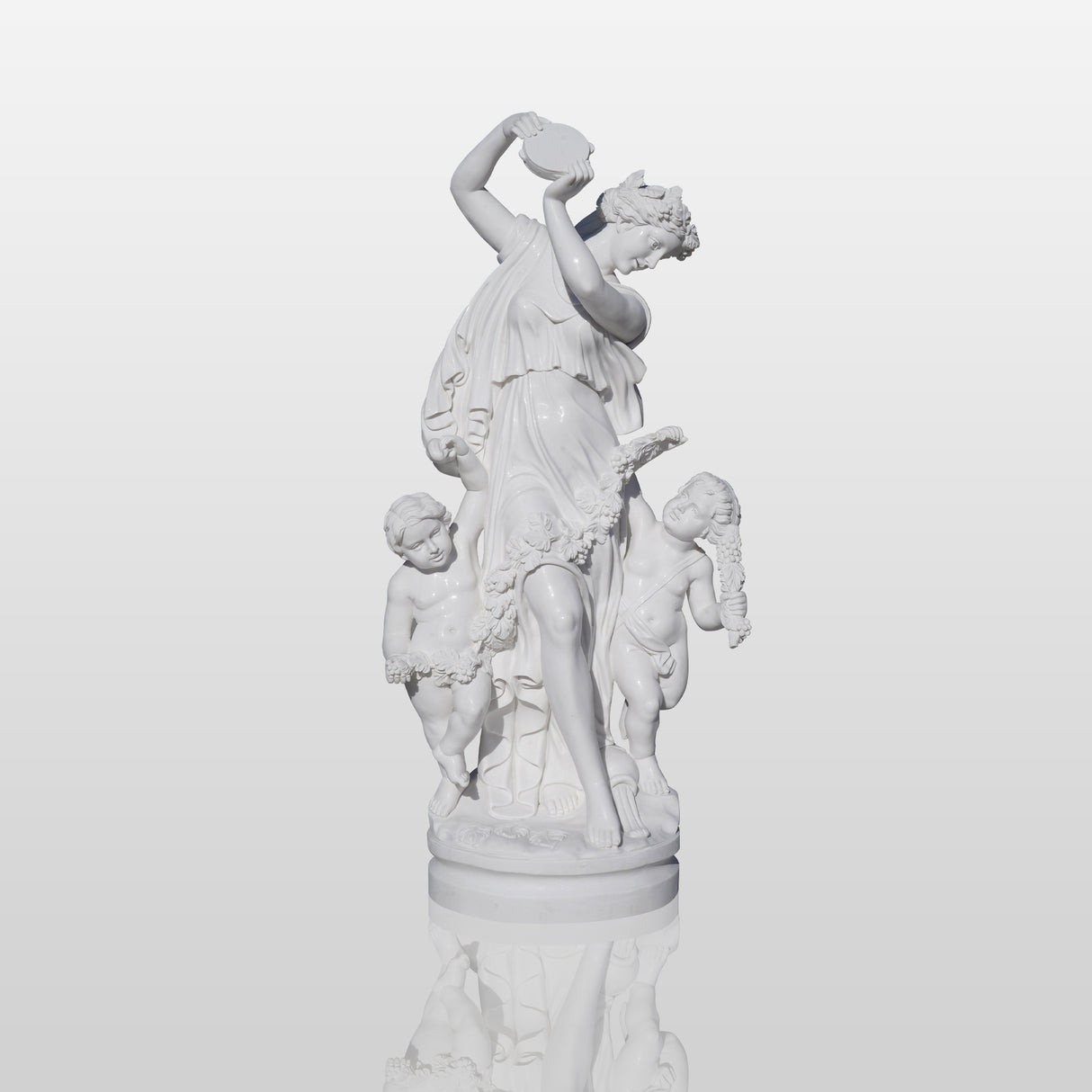 PREMIER Neoclassical Statue Timeless Marble Sculpture of Woman with Cherubic Children PSM-031-Marble sculpture-PREMIER SCULPTURE