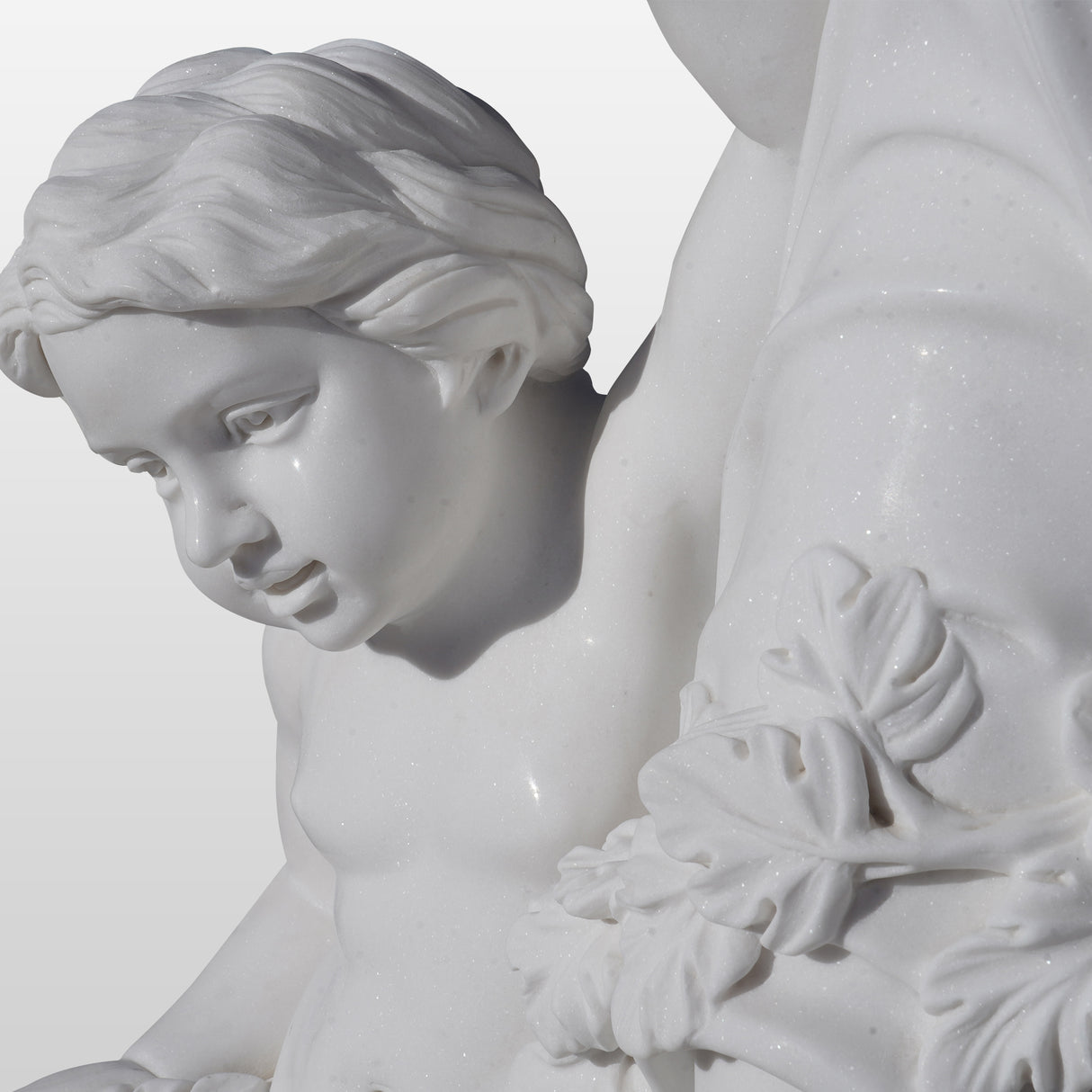 PREMIER Neoclassical Statue Timeless Marble Sculpture of Woman with Cherubic Children PSM-031-Marble sculpture-PREMIER SCULPTURE