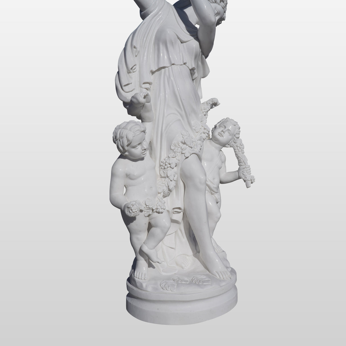 PREMIER Neoclassical Statue Timeless Marble Sculpture of Woman with Cherubic Children PSM-031-Marble sculpture-PREMIER SCULPTURE