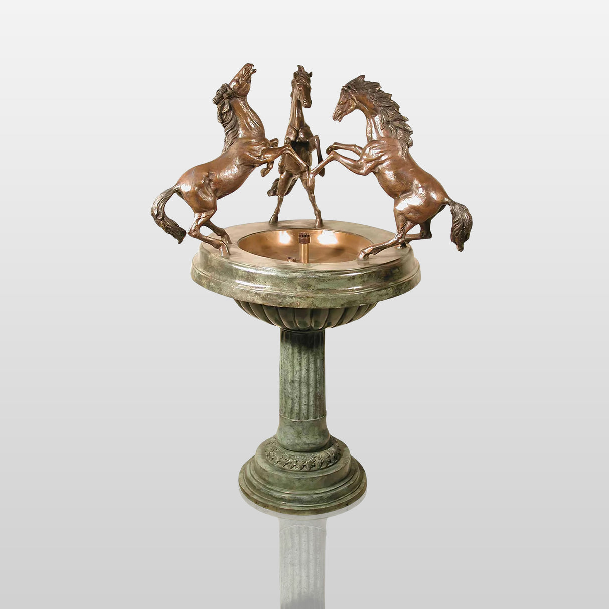 PREMIER Outdoor Three Rearing Horse Recirculating Fountain Custom Bronze Sculpture PSB-005-Bronze Sculpture-PREMIER SCULPTURE