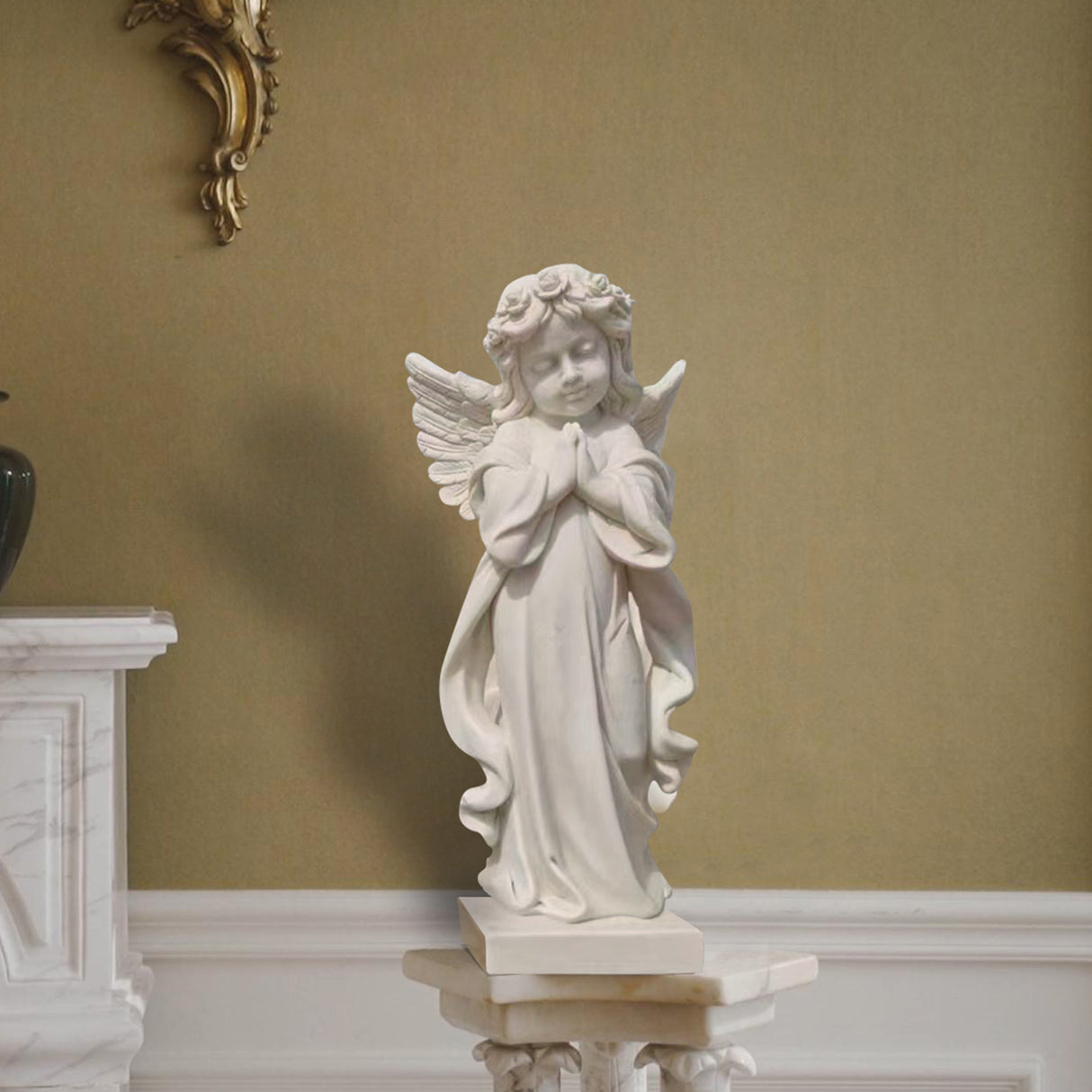 PREMIER Praying Angel Garden Decoration Sculpture Custom Marble Statue PSM-008-Marble sculpture-PREMIER SCULPTURE