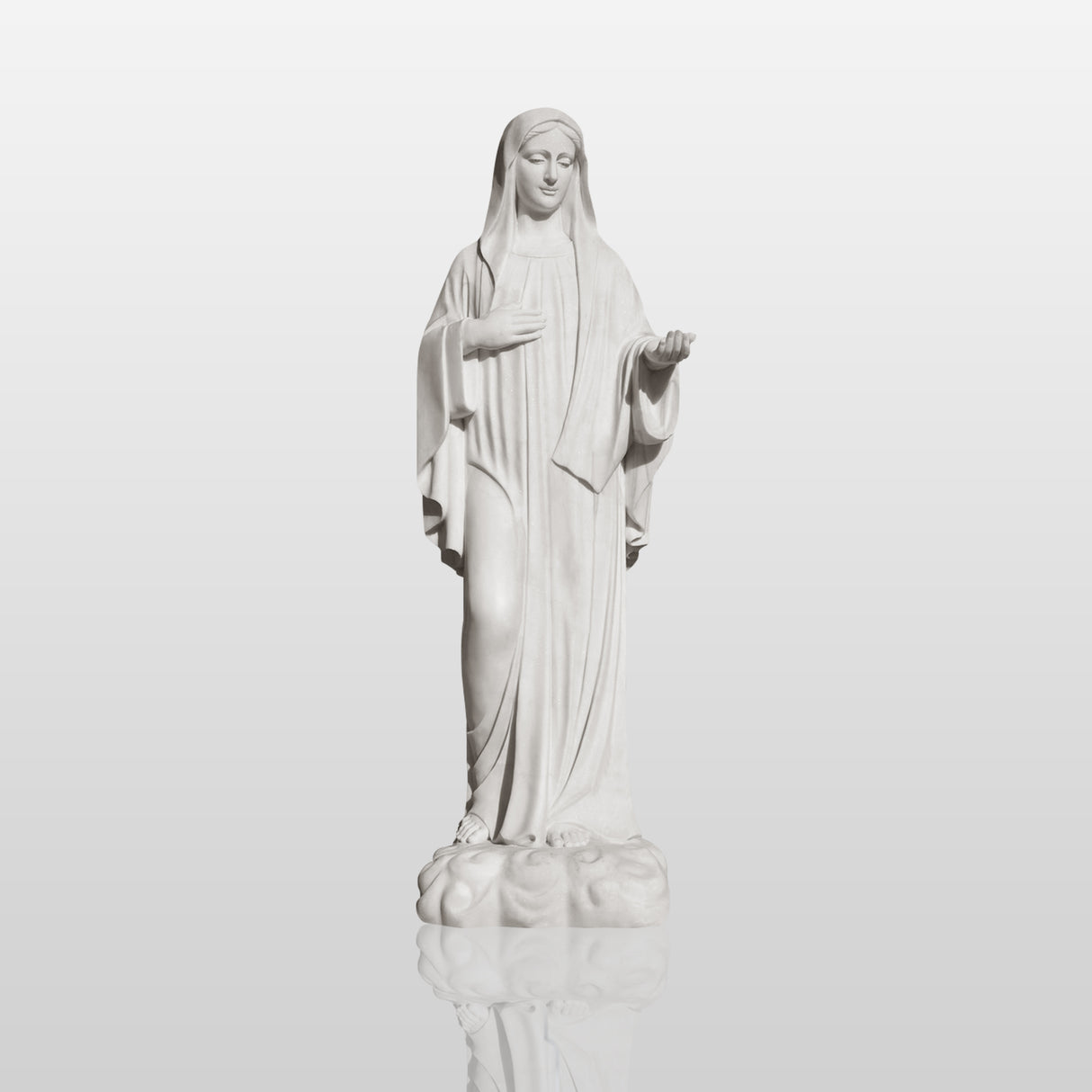 PREMIER Religious Sculpture for Home or Garden Display White Marble Virgin Mary Statue PSM-034-Marble sculpture-PREMIER SCULPTURE