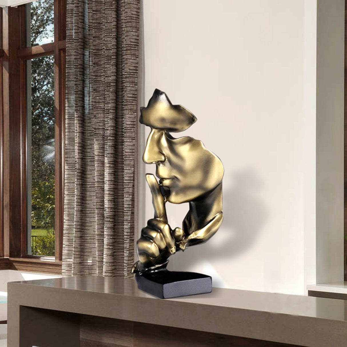 PREMIER Silence is Golden Handcrafted Abstract Bronze sculptures for home decor PSTTB-005-Bronze Sculpture-PREMIER SCULPTURE