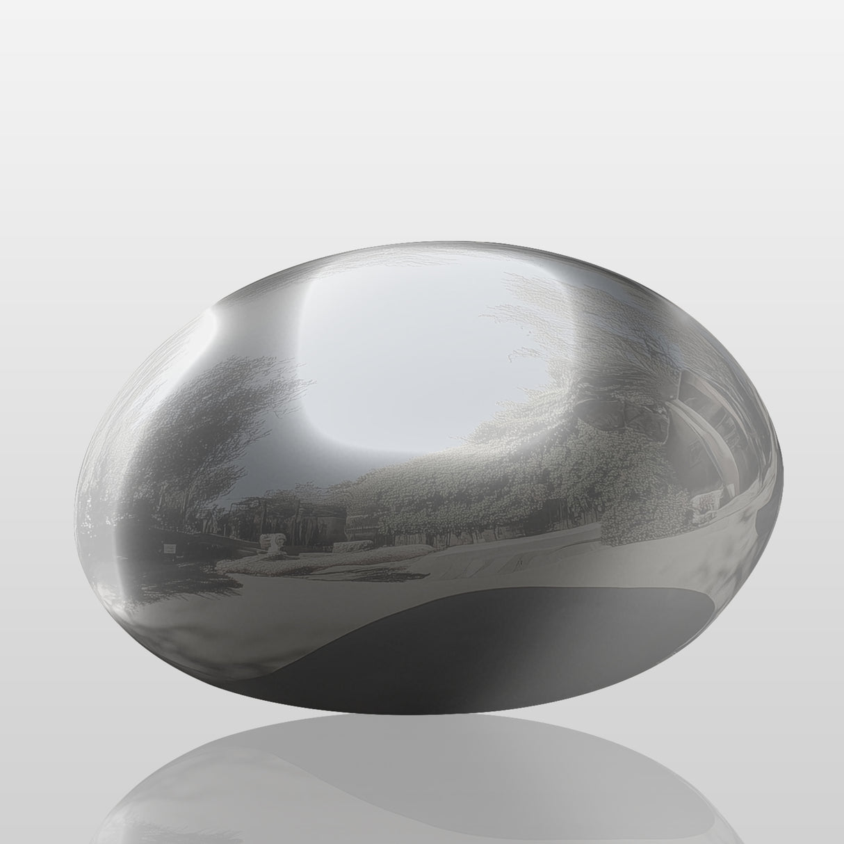 PREMIER Stainless Steel Reflective Pebble Sculpture Modern Outdoor & Garden Sculpture PSSS-063-Stainless Steel Sculpture-PREMIER SCULPTURE