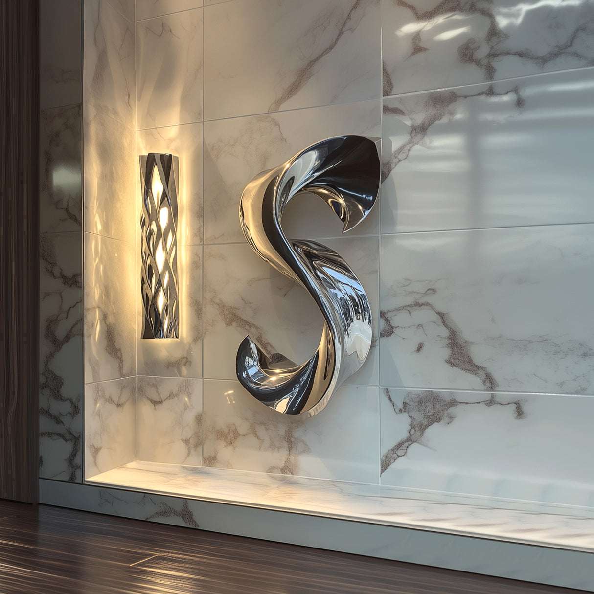 PREMIER Wall-Mounted Stainless Steel Sculpture Modern Reflective Art PSSS-075-Stainless Steel Sculpture-PREMIER SCULPTURE