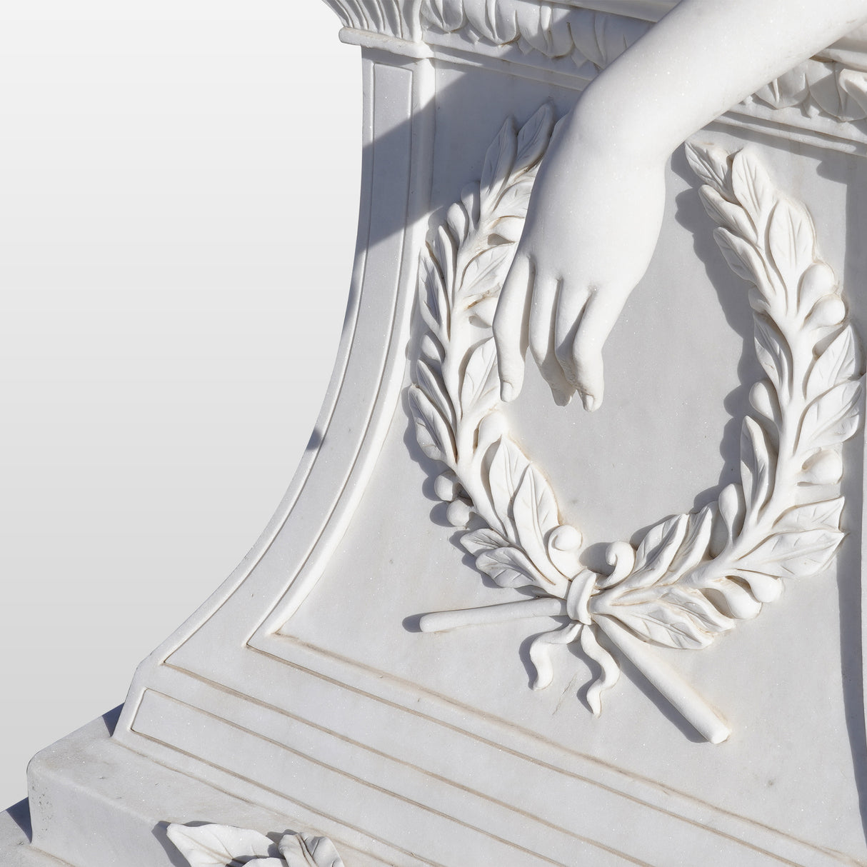 PREMIER White Marble Angel Monument Majestic Memorial Sculpture for Gardens and Memorials PSM-036-Marble sculpture-PREMIER SCULPTURE