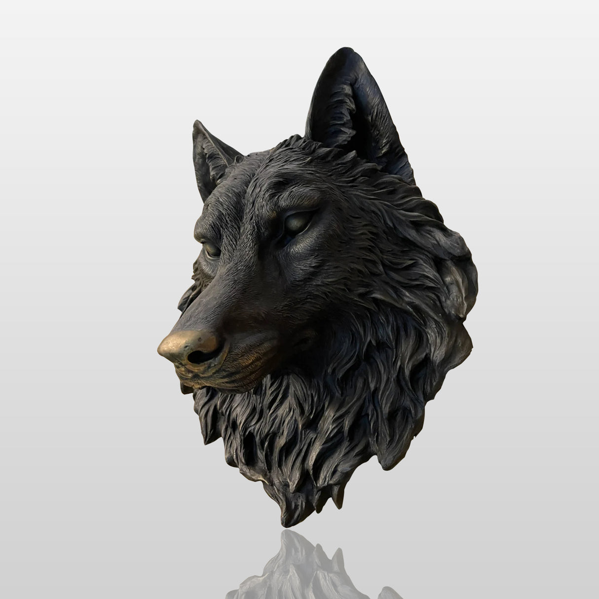 PREMIER Wolf Head Wall Sculpture Majestic Metal Sculpture Wall Art PSB-032-Bronze Sculpture-PREMIER SCULPTURE