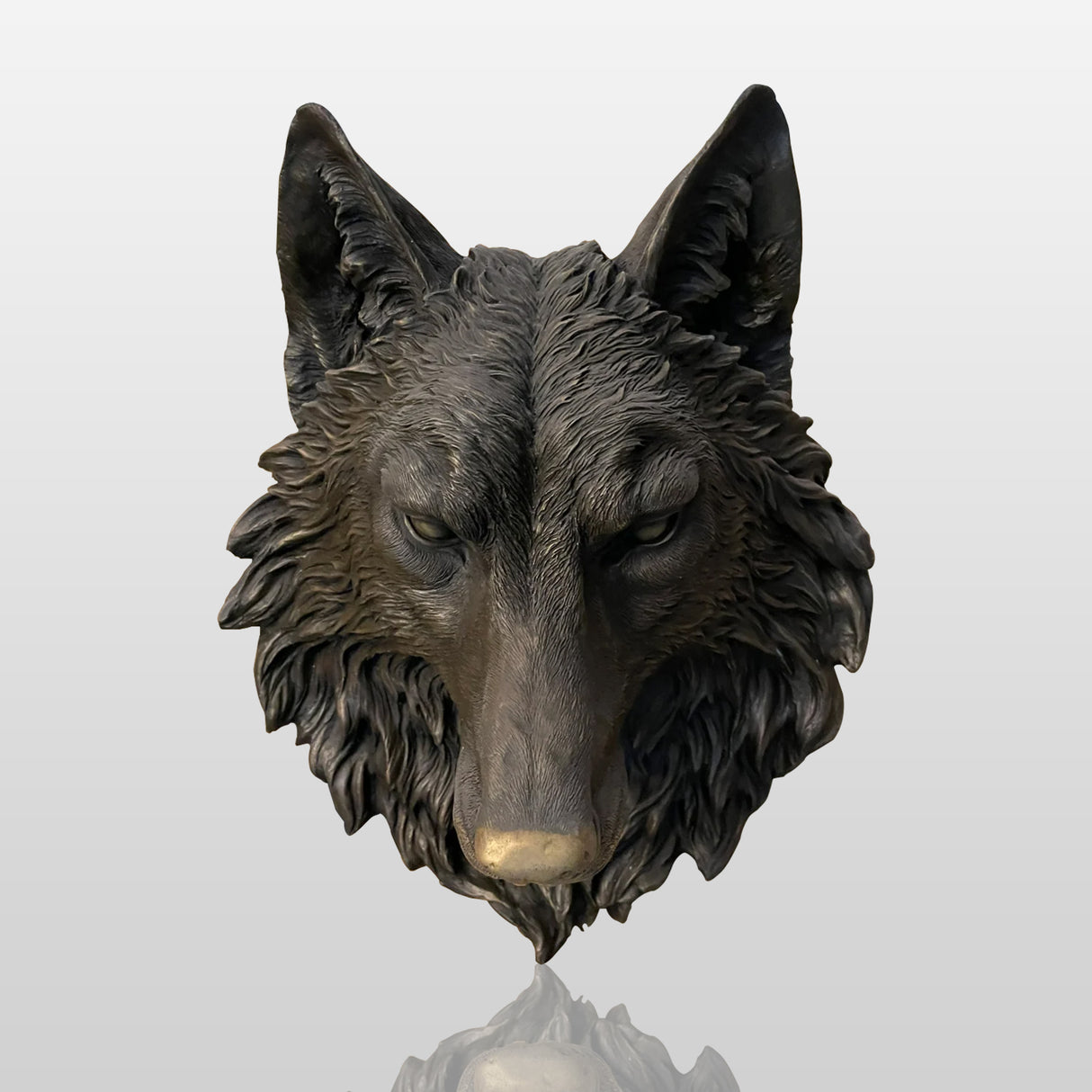 PREMIER Wolf Head Wall Sculpture Majestic Metal Sculpture Wall Art PSB-032-Bronze Sculpture-PREMIER SCULPTURE