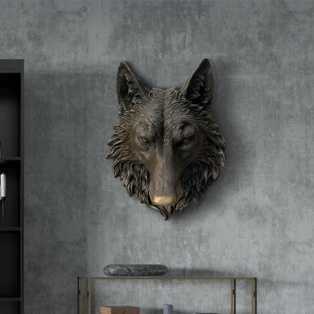 PREMIER Wolf Head Wall Sculpture Majestic Metal Sculpture Wall Art PSB-032-Bronze Sculpture-PREMIER SCULPTURE