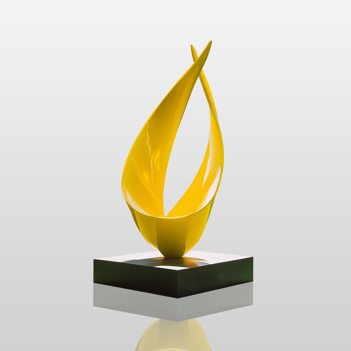 PREMIER Yellow Abstract Sculpture Modern Outdoor Art for Gardens PSSS-071-Stainless Steel Sculpture-PREMIER SCULPTURE