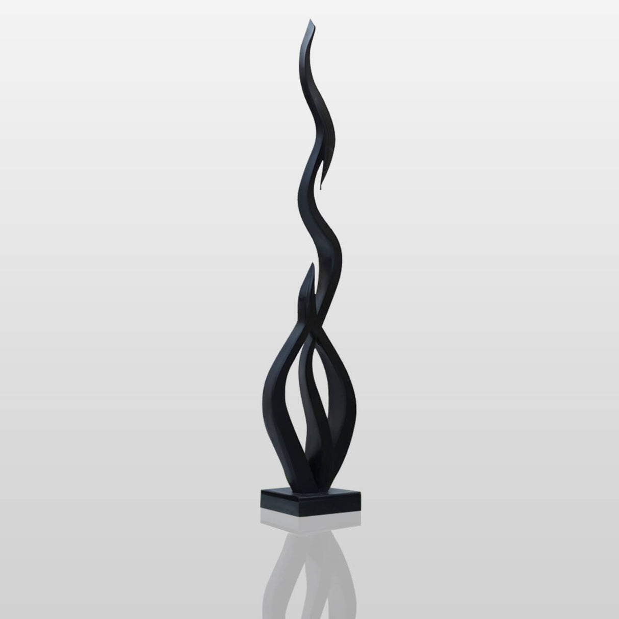 PREMIER Abstract Black Flame Sculpture in Stainless Steel for Villa Courtyards, Luxury Entryways or Gardens PSSS-273-Stainless Steel Sculpture-PREMIER SCULPTURE