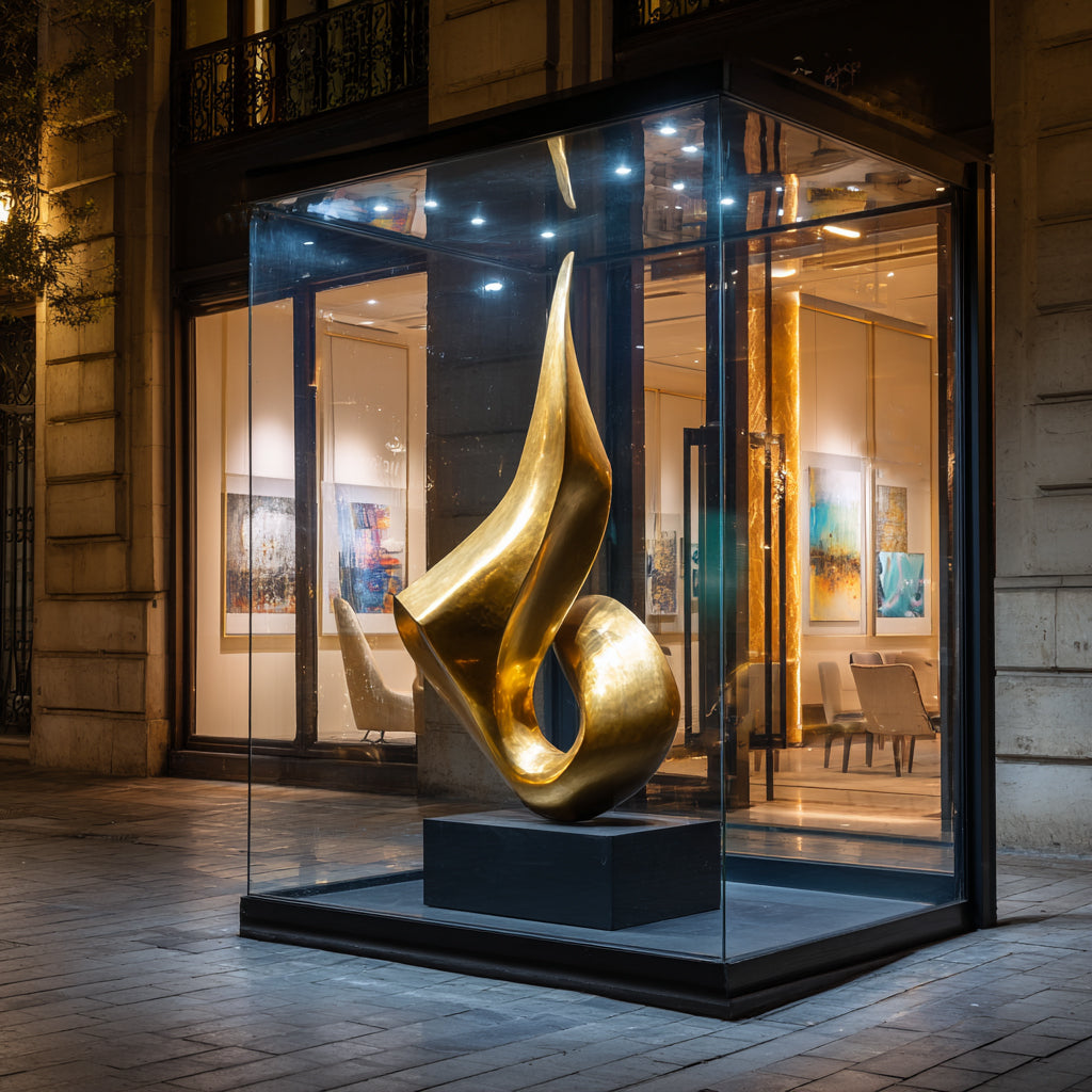 PREMIER Abstract Golden Bronze Sculpture with Contemporary Design for Galleries, Hotels, and Luxury Spaces PSB-103-Bronze Sculpture-PREMIER SCULPTURE