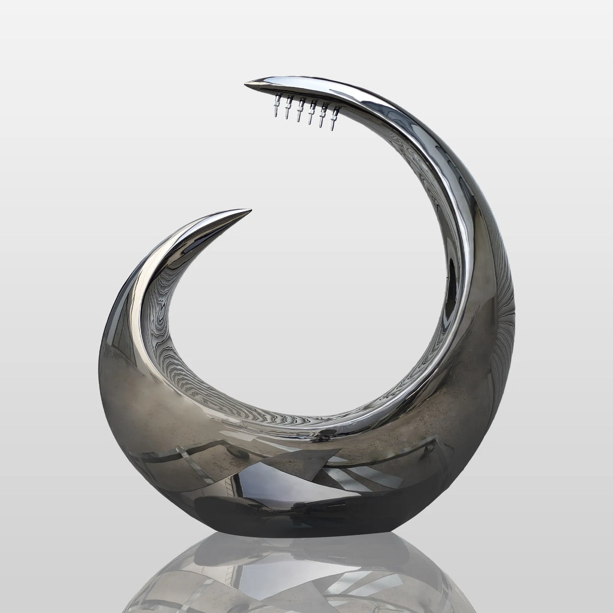 PREMIER Abstract Stainless Steel Fountain Black Sculpture for Luxury Homes, Modern Villas and Gardens PSSS-136-Stainless Steel Sculpture-PREMIER SCULPTURE