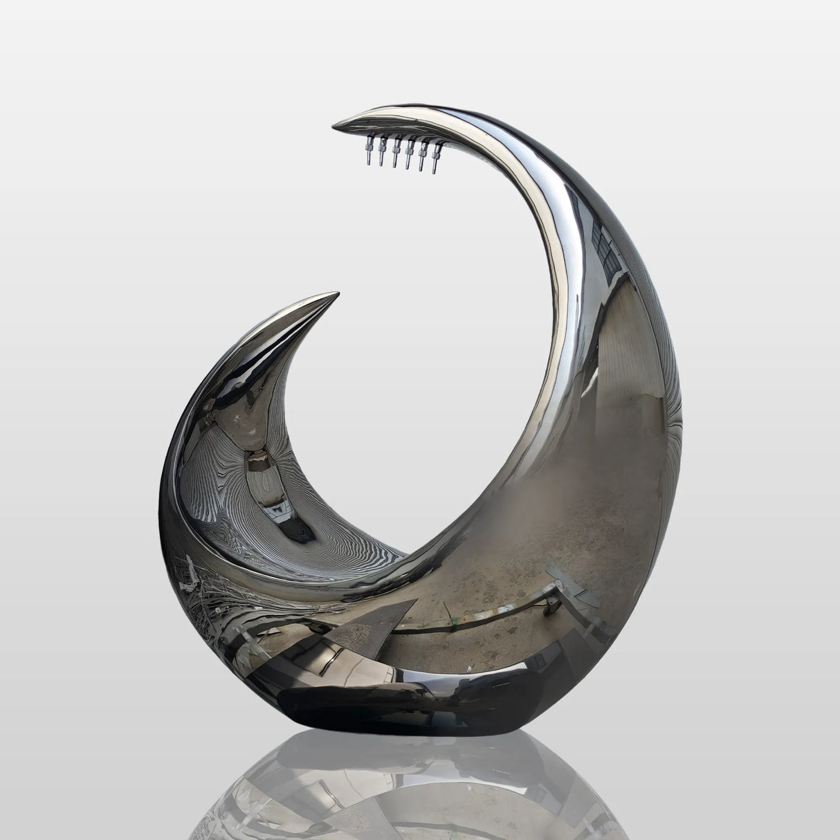 PREMIER Abstract Stainless Steel Fountain Black Sculpture for Luxury Homes, Modern Villas and Gardens PSSS-136-Stainless Steel Sculpture-PREMIER SCULPTURE