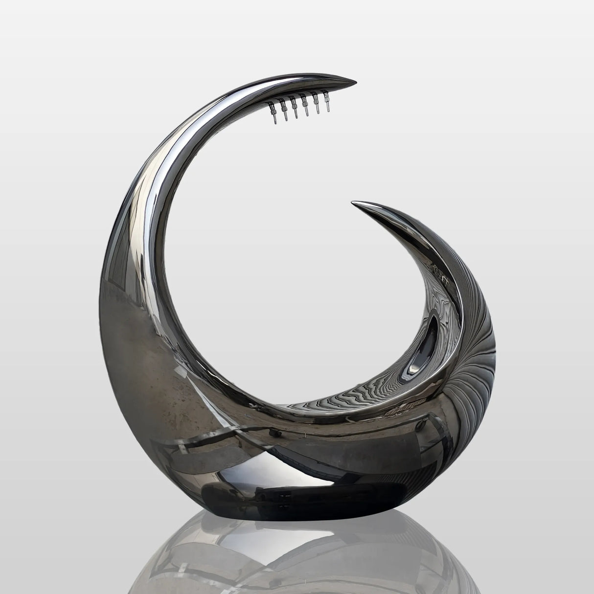 PREMIER Abstract Stainless Steel Fountain Black Sculpture for Luxury Homes, Modern Villas and Gardens PSSS-136-Stainless Steel Sculpture-PREMIER SCULPTURE