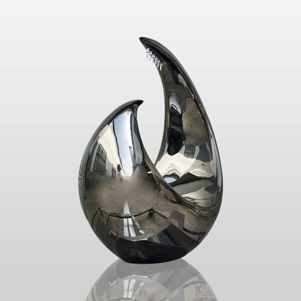 PREMIER Abstract Stainless Steel Fountain Black Sculpture for Luxury Homes, Modern Villas and Gardens PSSS-136-Stainless Steel Sculpture-PREMIER SCULPTURE