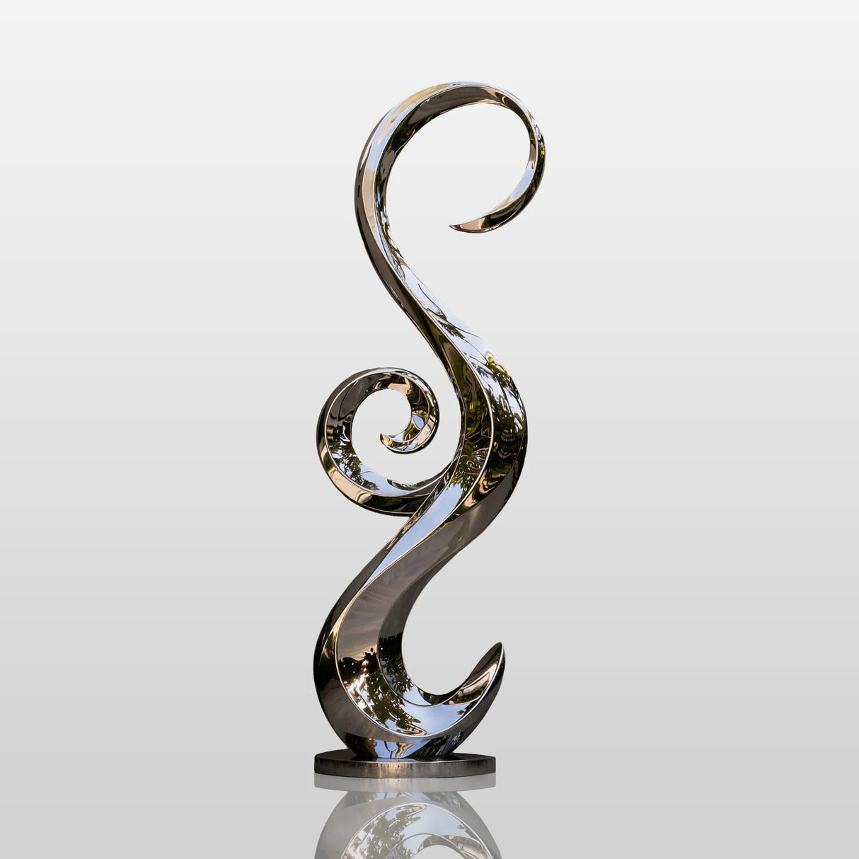 PREMIER Abstract Stainless Steel Sculpture with S Spiral Design for Patio, Porch or Water Feature PSSS-310-Stainless Steel Sculpture-PREMIER SCULPTURE