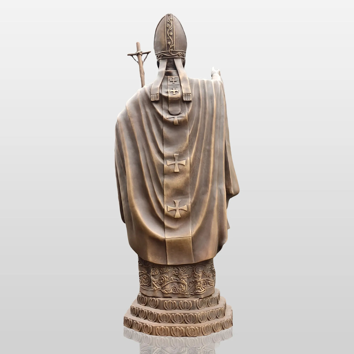 PREMIER Alive Bronze Statue with Lifelike Pope John Paul II Image Perfect for Church Squares, Memorial Parks and Religious Spaces PSB-147-Bronze Sculpture-PREMIER SCULPTURE
