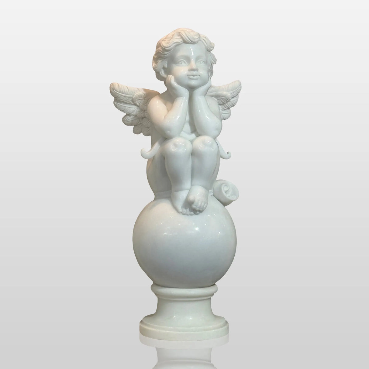 PREMIER Baby Angel Bronze Sculpture with Classic and Cute Design Ideal for Gardens, Churches and Parks PSM-104-Marble sculpture-PREMIER SCULPTURE