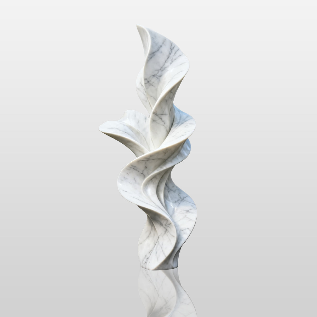 PREMIER Beautiful White Marble Sculpture with Delicate Spiral Flower Design Suitable for Gardens, Luxury Hotel Courtyards PSM-099-Marble sculpture-PREMIER SCULPTURE