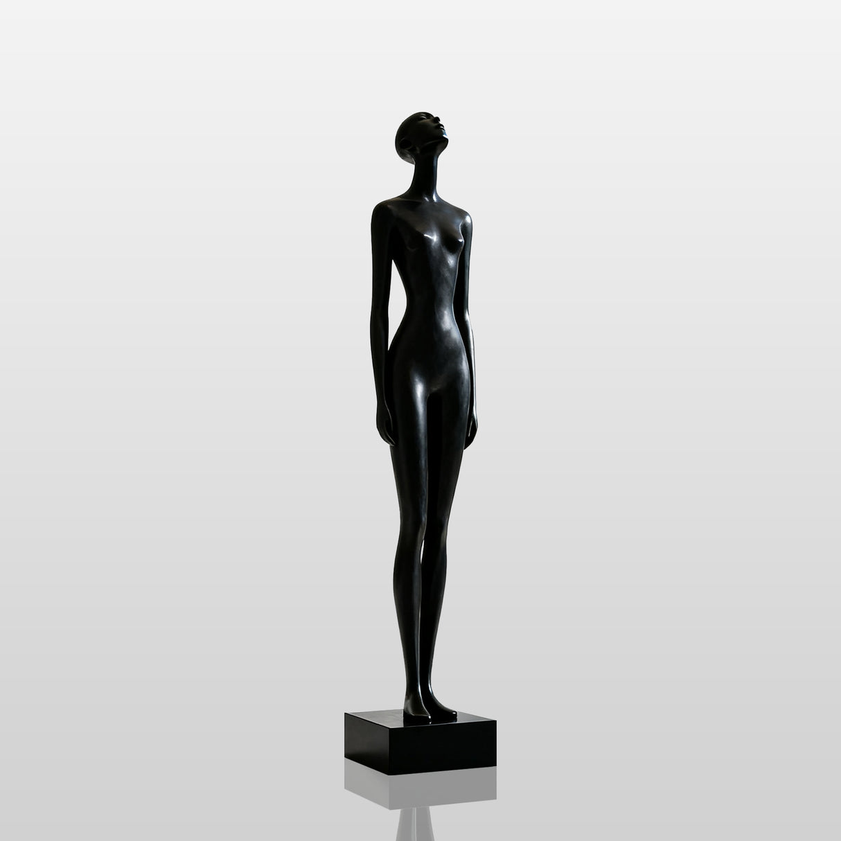 PREMIER Modern Black Stainless Steel Sculpture of Female Figure for Luxury Interiors, Hotel Lobbies and Contemporary Spaces PSSS-134-Stainless Steel Sculpture-PREMIER SCULPTURE