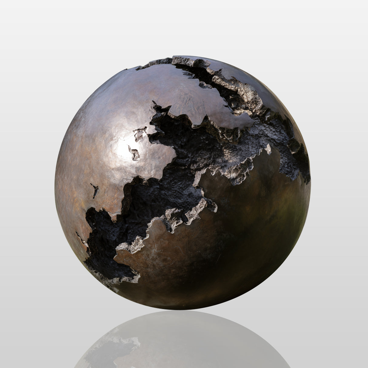 PREMIER Bronze Abstract Globe Sculpture with Textured Surface for Gardens and Outdoor Spaces PSB-140-Bronze Sculpture-PREMIER SCULPTURE