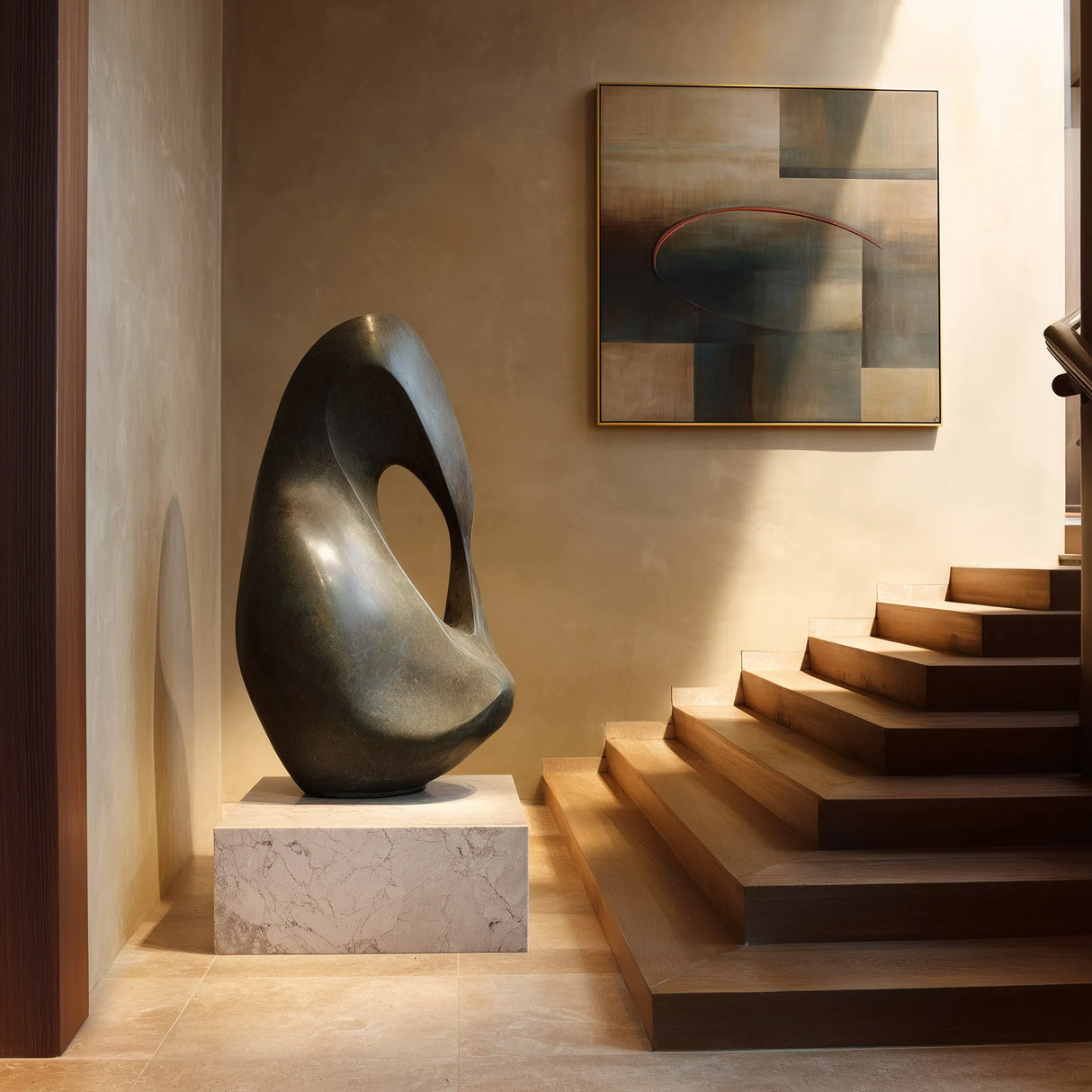 PREMIER Bronze Abstract Sculpture with Smooth Organic Form for Luxury Interiors and Villa Gardens PSB-120-Bronze Sculpture-PREMIER SCULPTURE