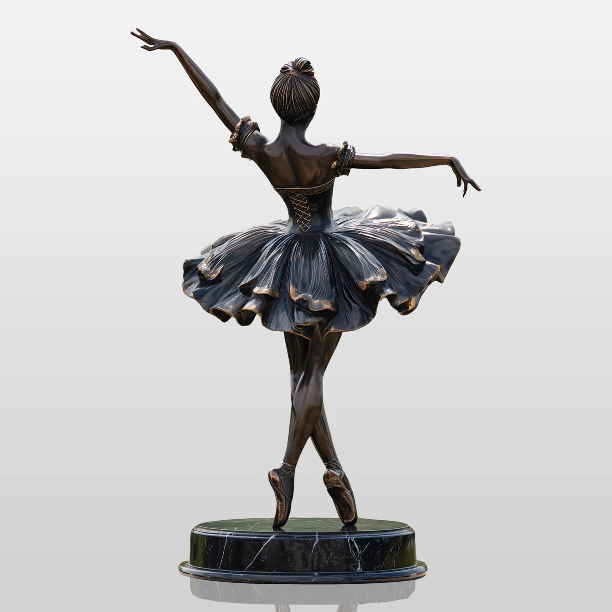 PREMIER Bronze Ballerina Sculpture with Classic Tutu Design for Gardens and Courtyards PSB-131-Bronze Sculpture-PREMIER SCULPTURE