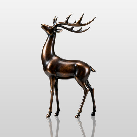 PREMIER Bronze Deer Sculpture with Elegant Design for Modern Gardens and Luxury Villas PSB-107-Bronze Sculpture-PREMIER SCULPTURE