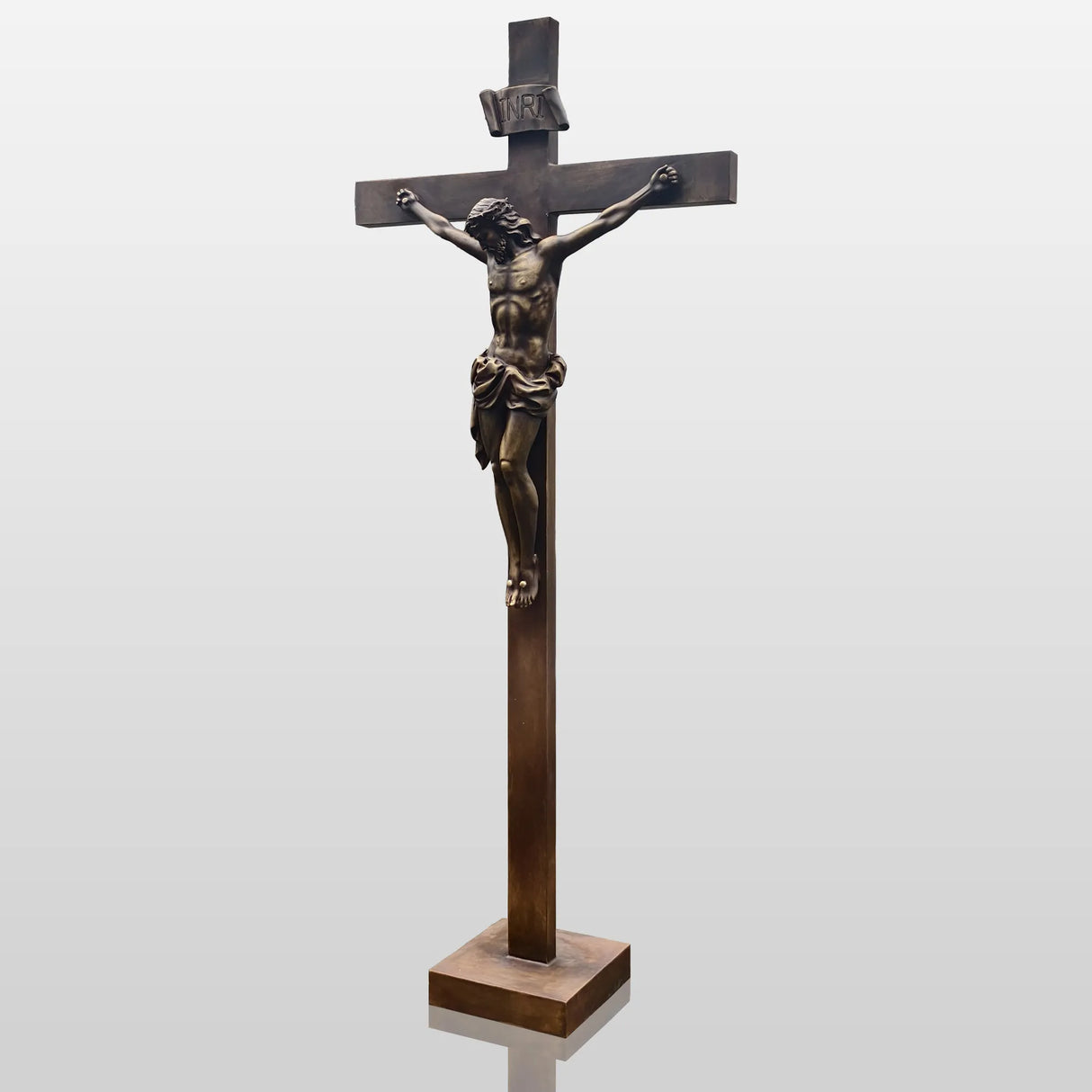 PREMIER Bronze Jesus Crucifix Statue with Sacred Design for Churches, Chapels & Prayer Rooms PSB-136-Bronze Sculpture-PREMIER SCULPTURE