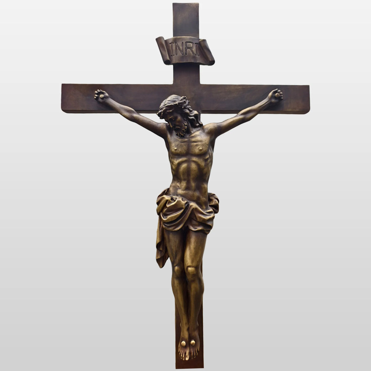 PREMIER Bronze Jesus Crucifix Statue with Sacred Design for Churches, Chapels & Prayer Rooms PSB-136-Bronze Sculpture-PREMIER SCULPTURE