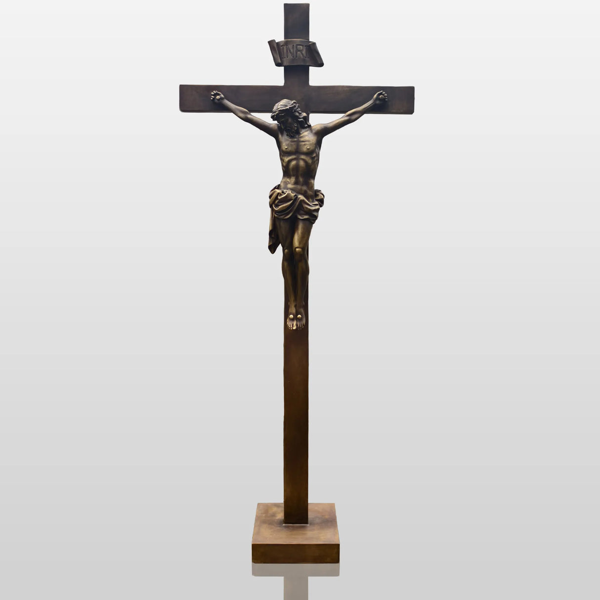 PREMIER Bronze Jesus Crucifix Statue with Sacred Design for Churches, Chapels & Prayer Rooms PSB-136-Bronze Sculpture-PREMIER SCULPTURE