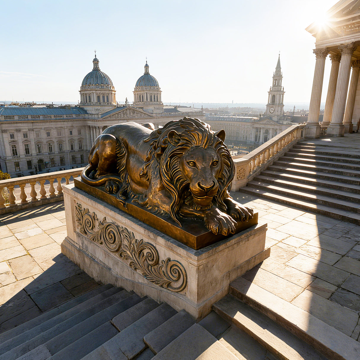 PREMIER Bronze Lying Lion Sculpture with Artistic Design for Villas, Courtyards, and Parks PSB-102-Bronze Sculpture-PREMIER SCULPTURE