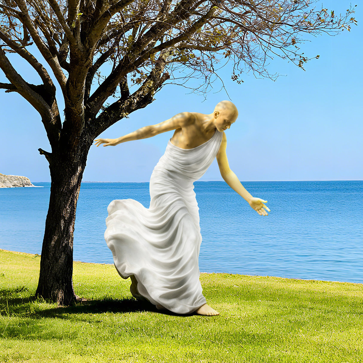 PREMIER Inspired Bronze Sculpture with Robed Figure Design for Outdoors,Cultural Spaces and Coastal Resorts PSB-097-Bronze Sculpture-PREMIER SCULPTURE