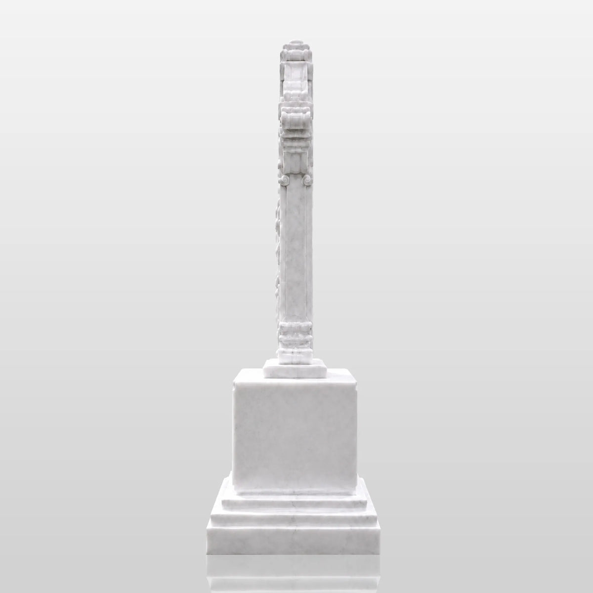 PREMIER Celtic Cross Marble Tombstone for Memorial Park, Catholic Graveyard or Burial Grounds PSM-185-Marble sculpture-PREMIER SCULPTURE