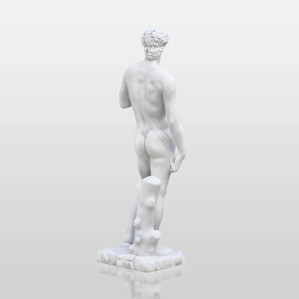 PREMIER Classic White Marble David Sculpture Handcrafted Art Replica Statue of David PSM-030-Marble sculpture-PREMIER SCULPTURE