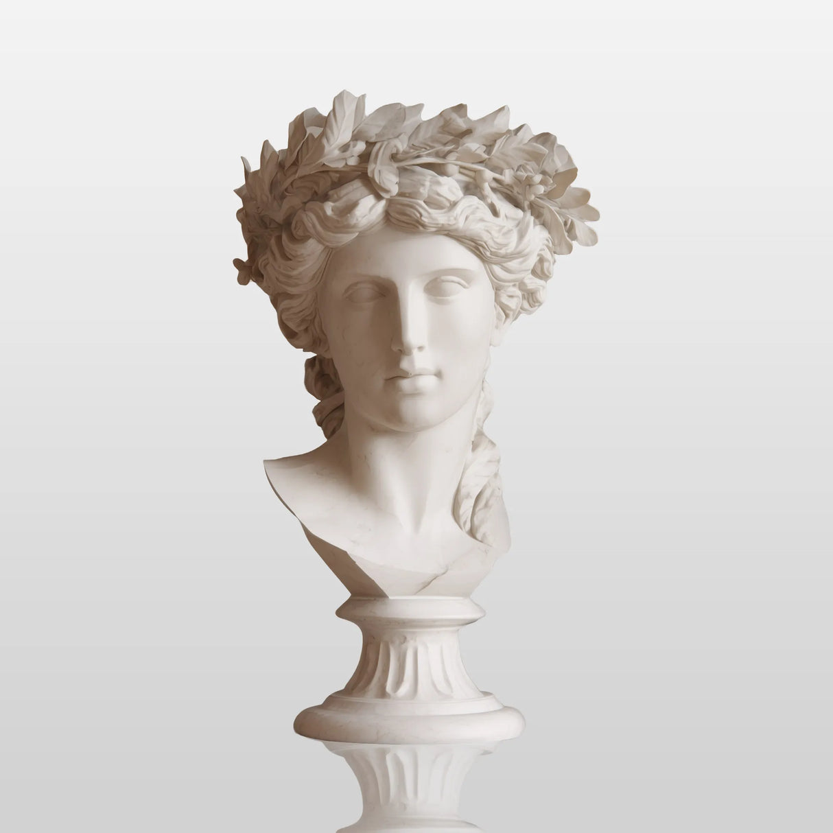 PREMIER Classical Marble Bust with Laurel Crown for Luxury Interior Decor PSM-089-Marble sculpture-PREMIER SCULPTURE