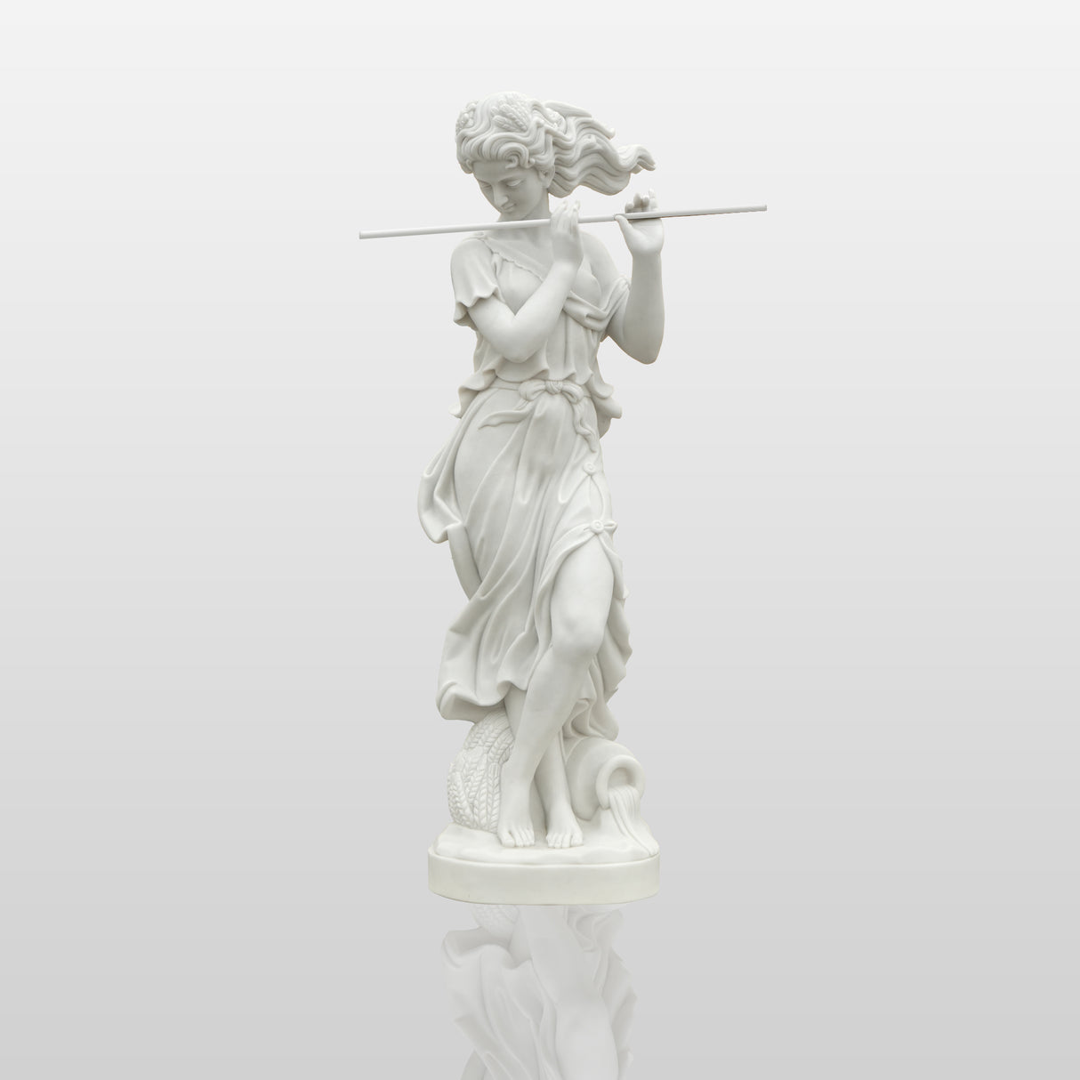 PREMIER Classical Marble Sculpture with Flute Lady Design for Gardens, Villas, and Classical Courtyards PSM-083-Marble sculpture-PREMIER SCULPTURE