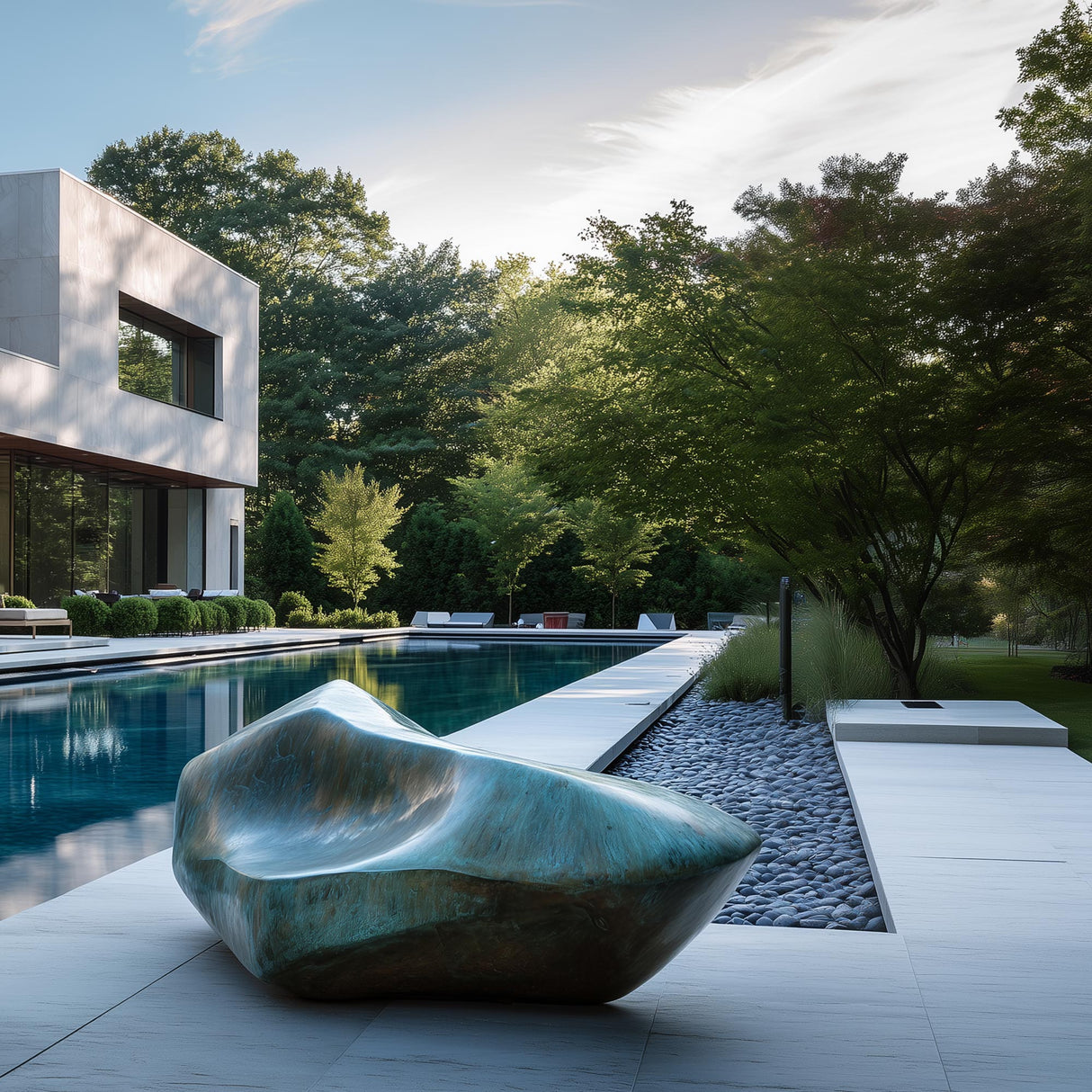 PREMIER Contemporary Abstract Bronze Sculpture with Organic Flowing Design for Luxury Villas and Modern Outdoor Spaces PSB-108-Bronze Sculpture-PREMIER SCULPTURE