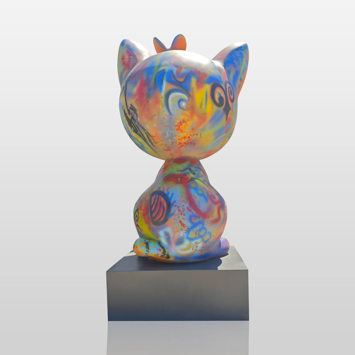 PREMIER Decorative Sculpture Vibrant Urban Pop Art Cat Sculpture PSF-025-Fiberglass Sculpture-PREMIER SCULPTURE