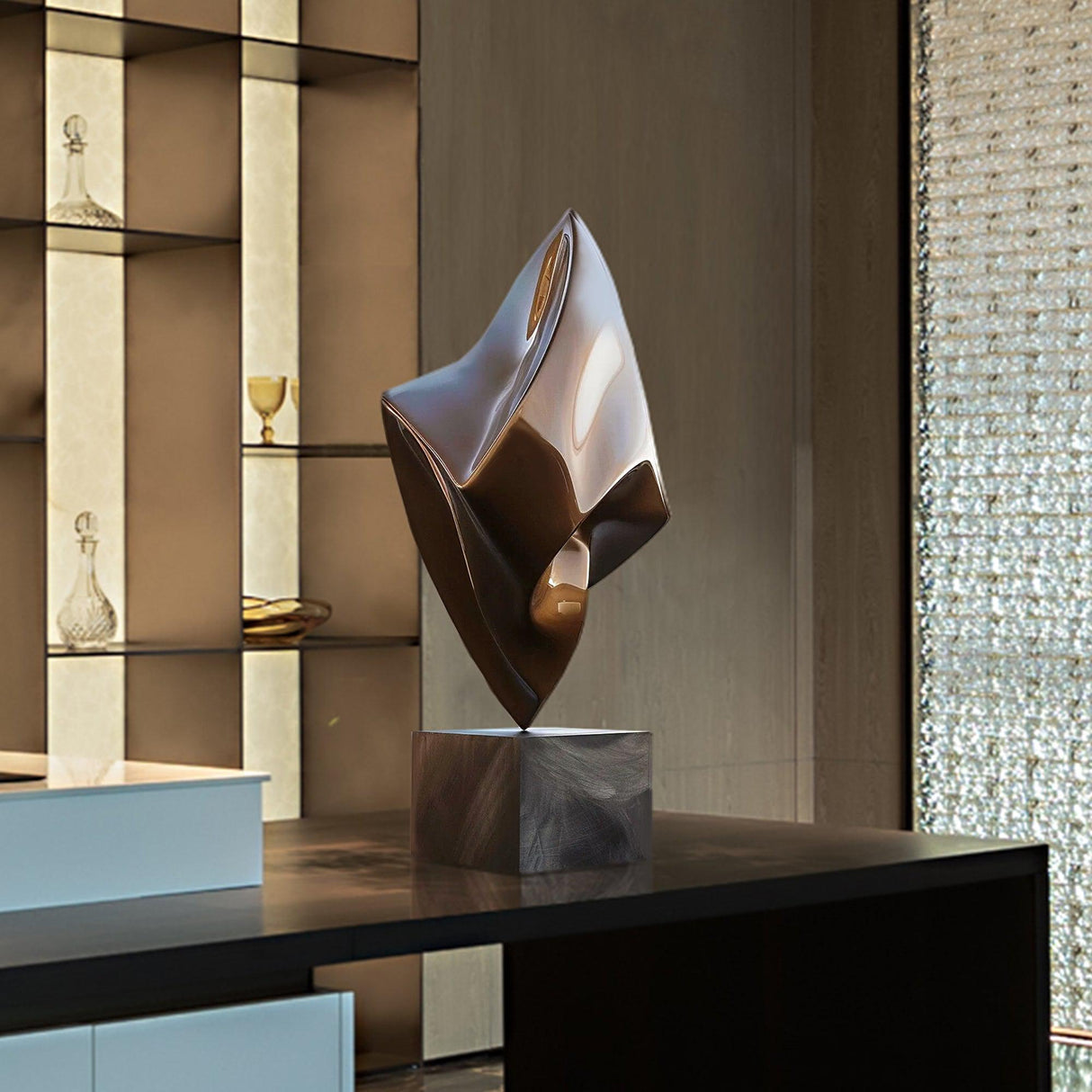 PREMIERE Modern Abstract Sculpture Luxury Bronze Decor Art Sculpture PSB-028-Bronze Sculpture-PREMIER SCULPTURE