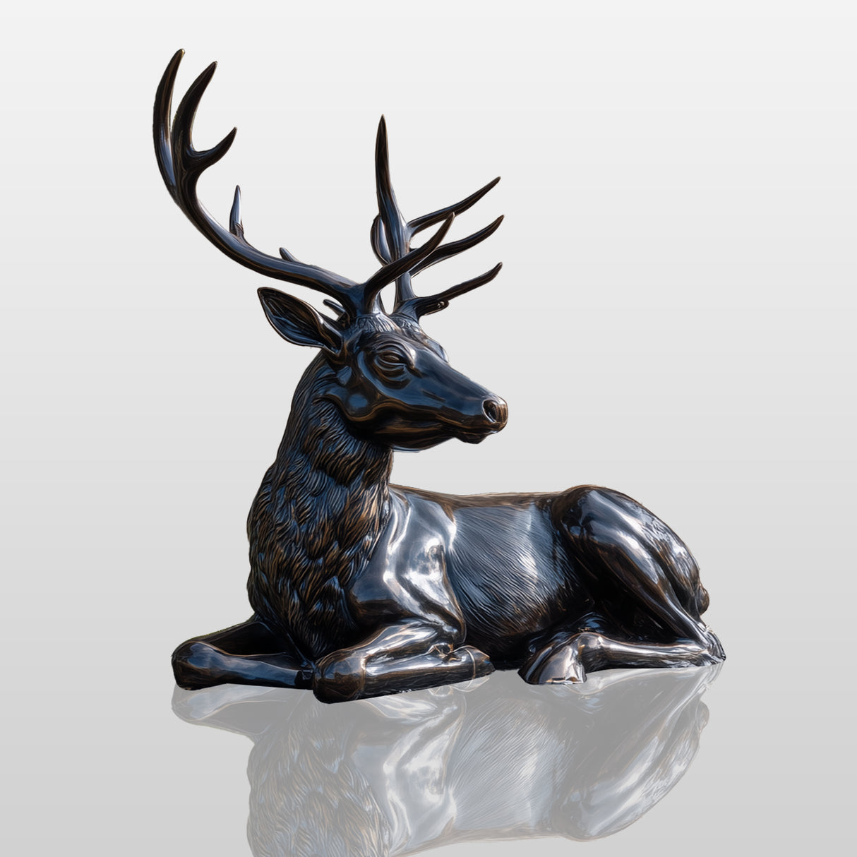 PREMIER Elegant Bronze Deer Sculpture with Lifelike Detailing for Luxury Gardens and Estate Entrances PSB-119-Bronze Sculpture-PREMIER SCULPTURE
