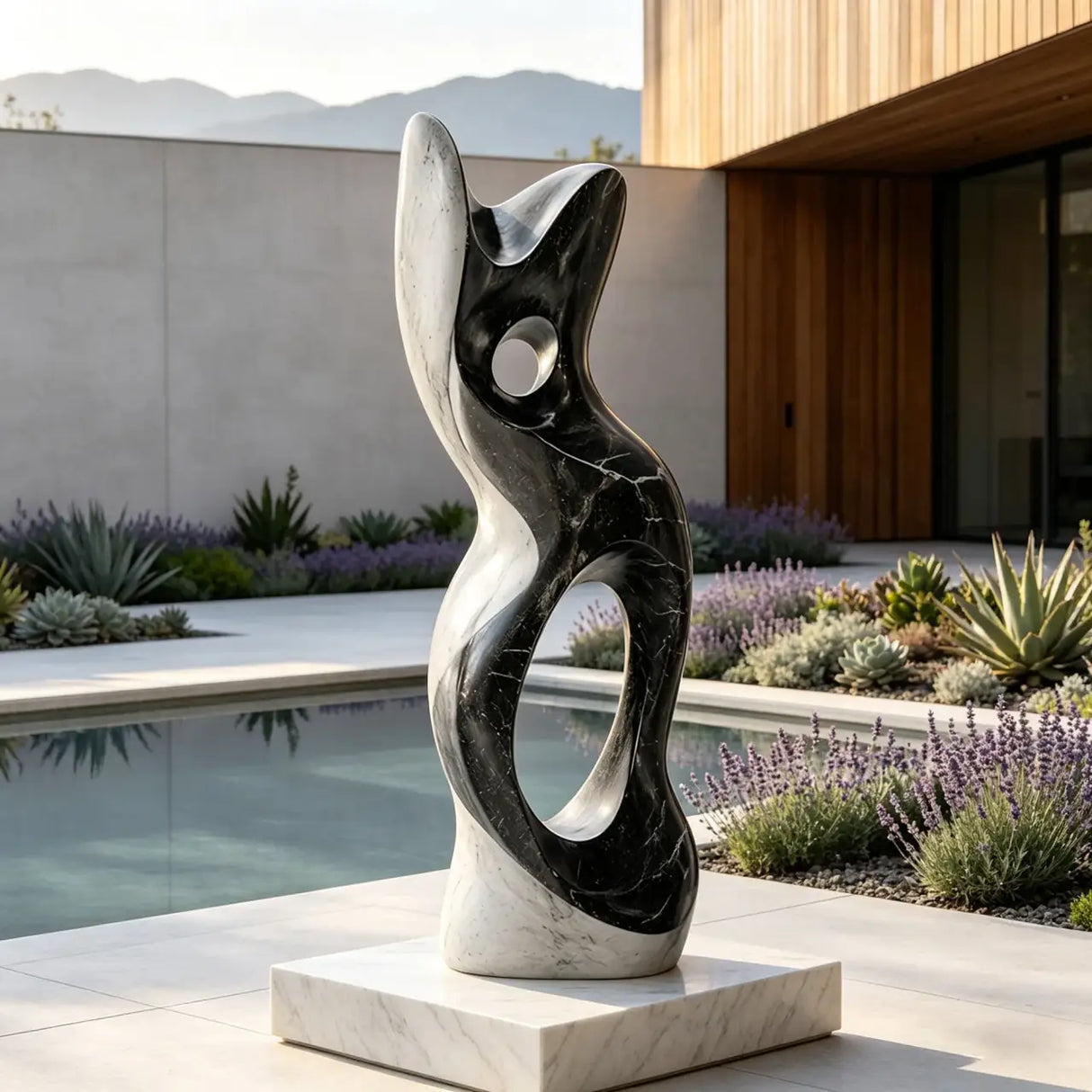 PREMIER Fiberglass Sculpture with Dual Tone Twist Design for Pool Patio, Front Yard or Hotel Hobby PSF-040-Fiberglass Sculpture-PREMIER SCULPTURE