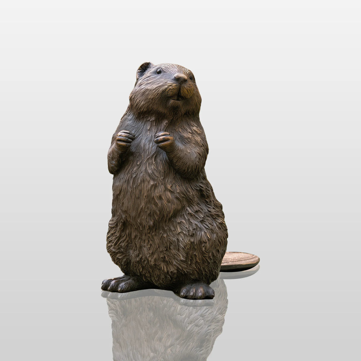 PREMIER Garden Bronze Beaver Statue for Entry Courtyard, Backyard Patio or Poolside PSB-216-Bronze Sculpture-PREMIER SCULPTURE